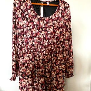 Floral Print Long Sleeve Romper